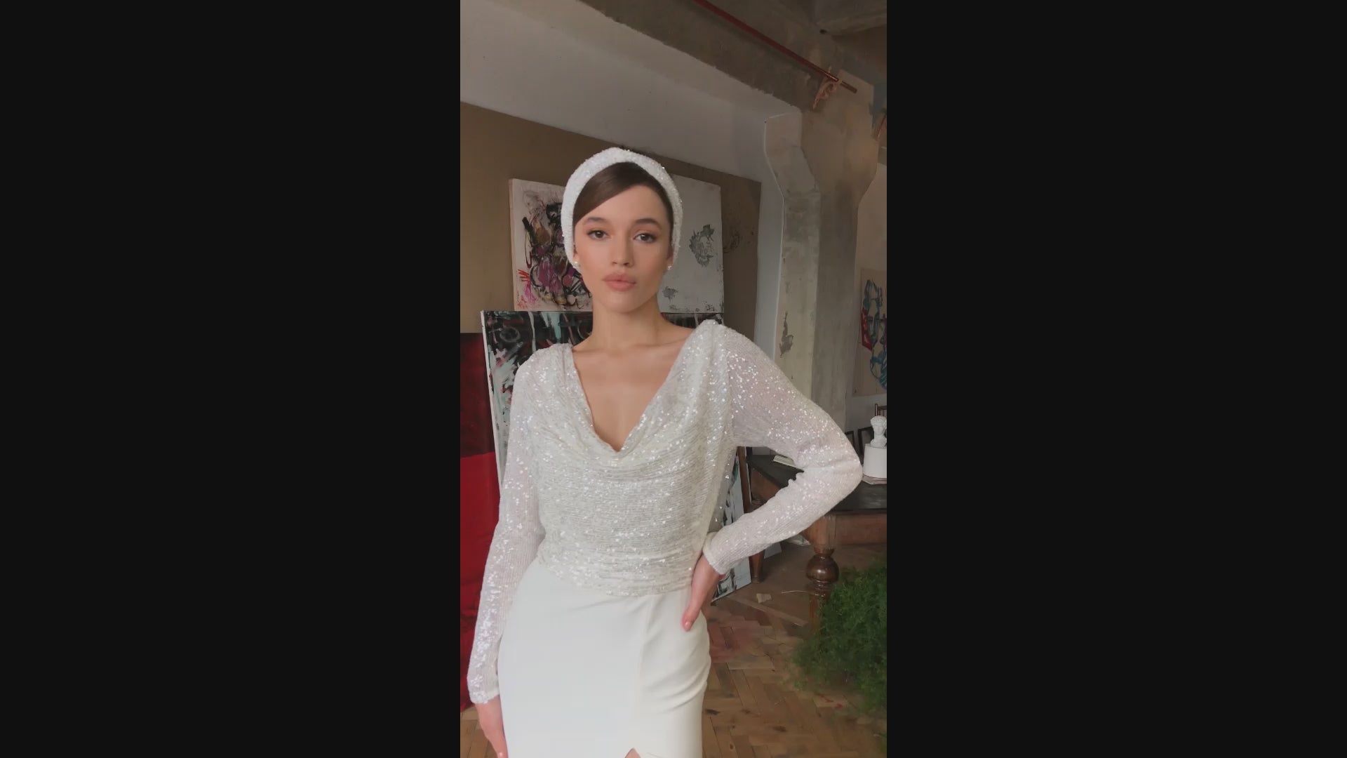 Dana Trumpet/Mermaid V-neck Ivory Wedding dress