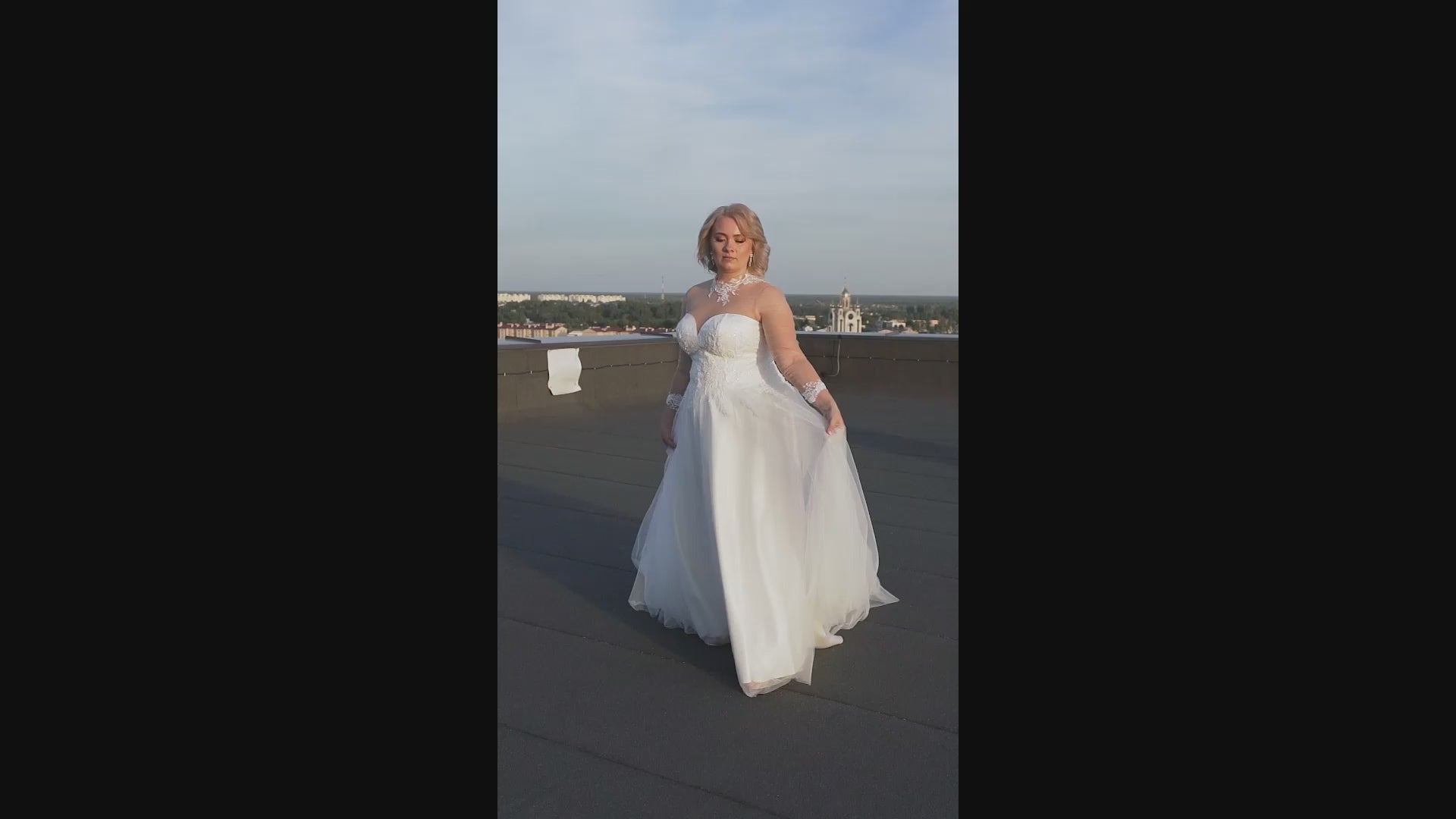 Prisha A-line High neck Ivory Wedding dress video