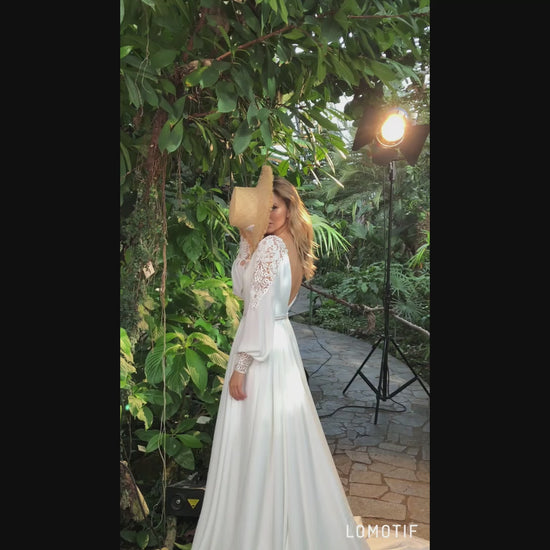 Luniana A-line Illusion Ivory Wedding dress