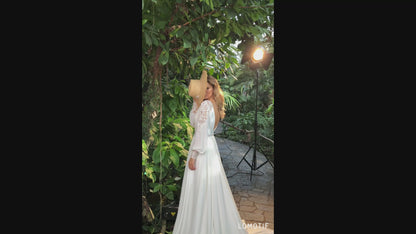 Luniana A-line Illusion Ivory Wedding dress