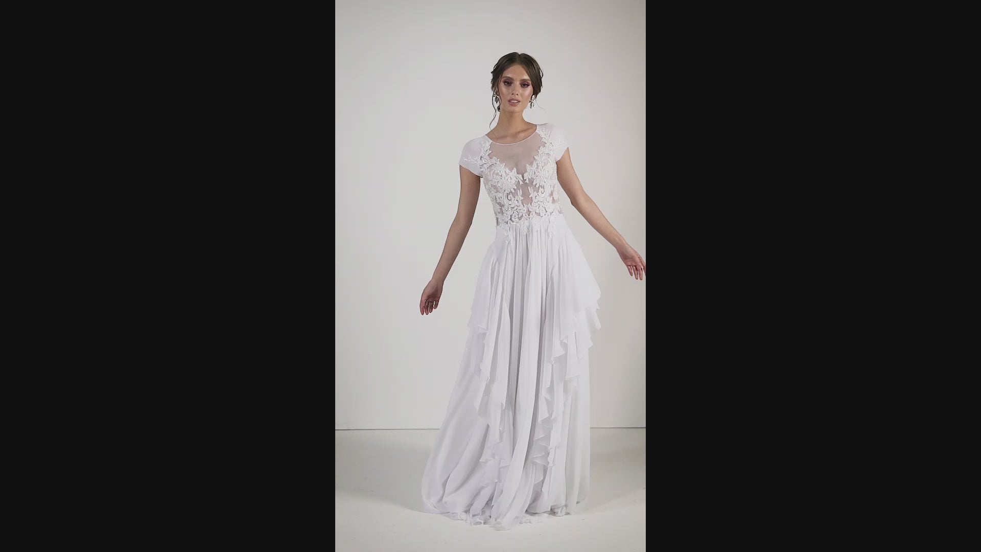 Bahini A-line Jewel White Wedding dress video