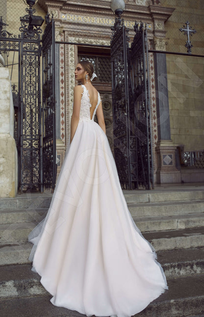 Gelaria Open back A-line Sleeveless Wedding Dress Back