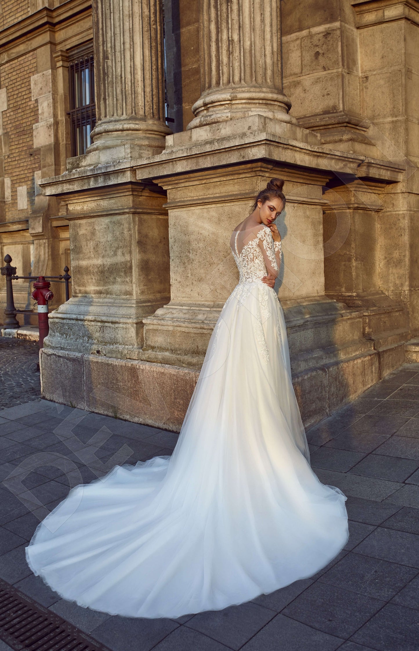 Tallea Full back A-line Long sleeve Wedding Dress Back