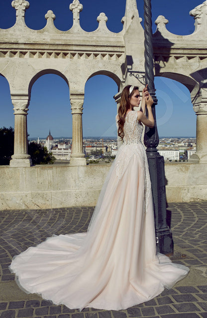 Oletta Open back A-line Sleeveless Wedding Dress Back