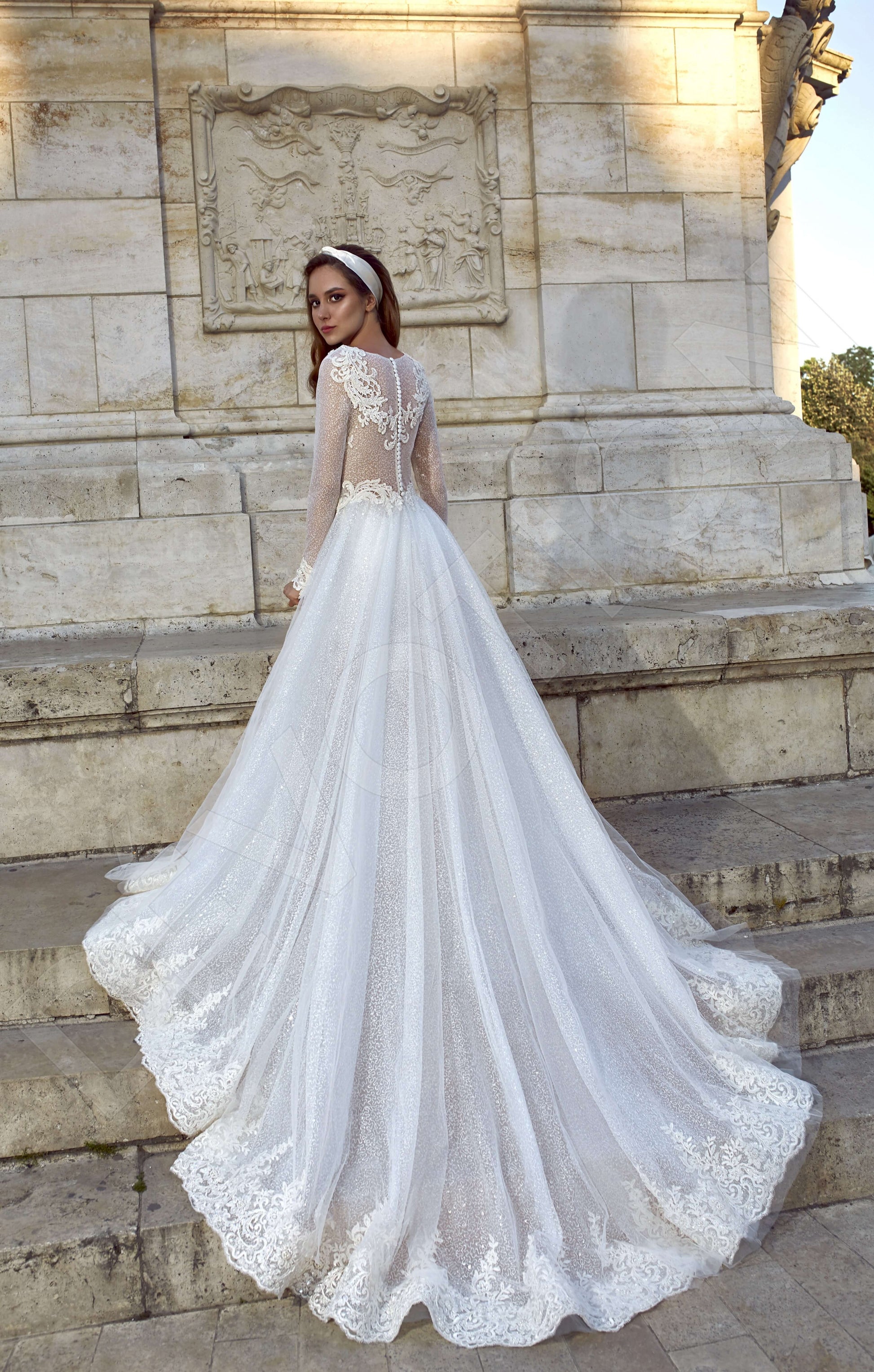 Eugenie A-line V-neck White Wedding dress