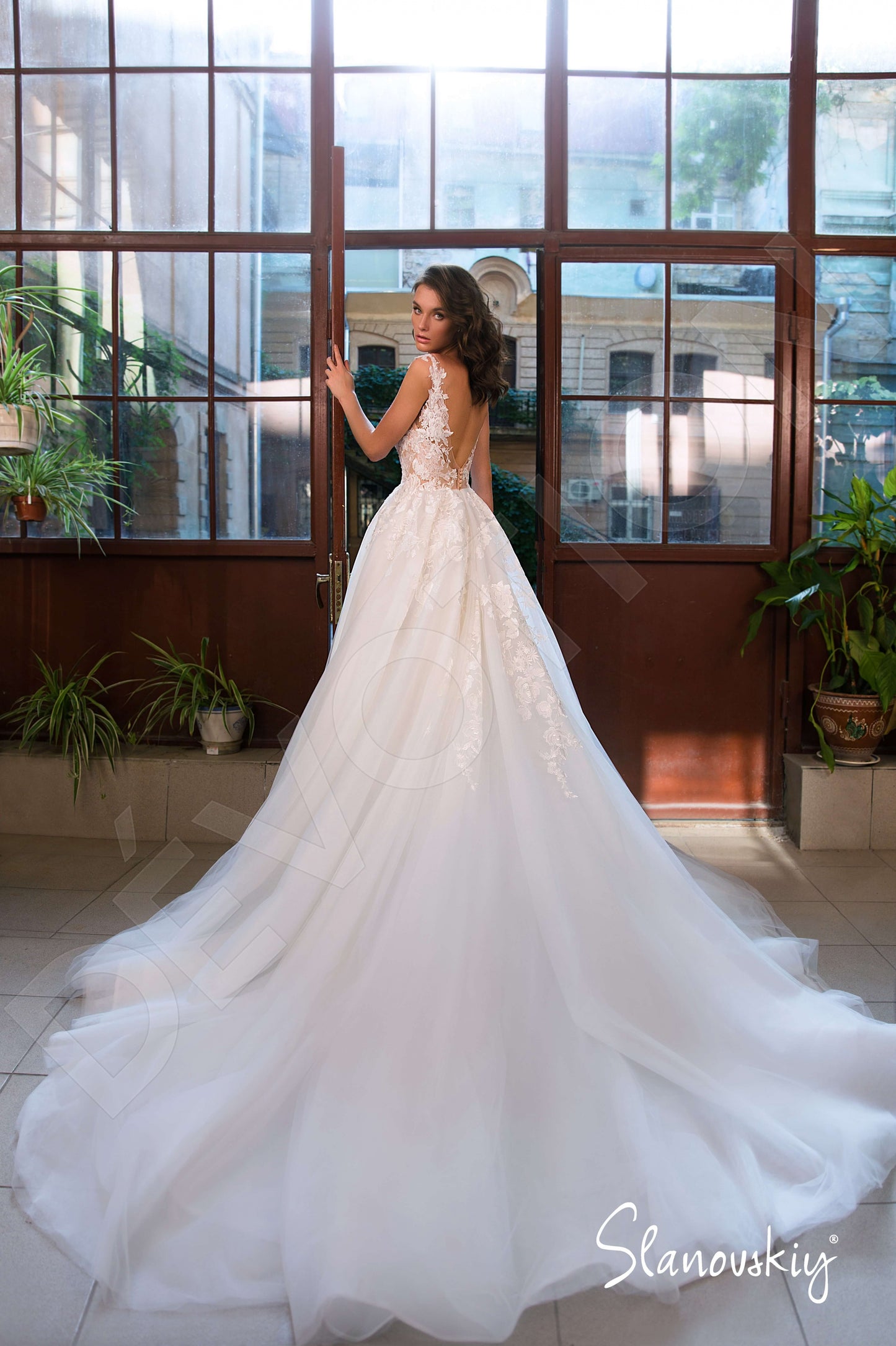 Ariella Open back A-line Sleeveless Wedding Dress Back