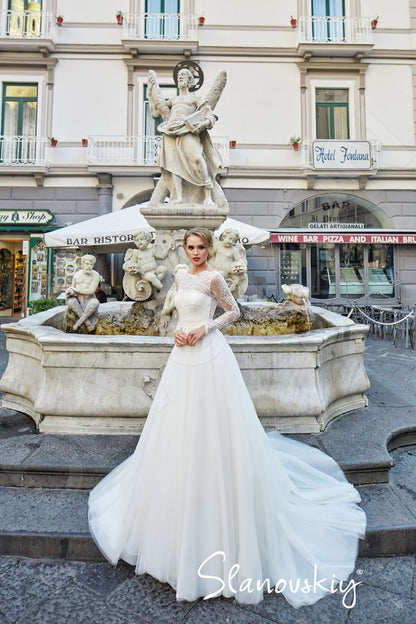 Venla Open back A-line Long sleeve Wedding Dress 4
