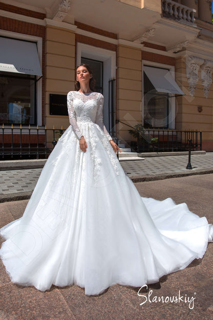 Cecilly Lace up back Princess/Ball Gown Long sleeve Wedding Dress 6