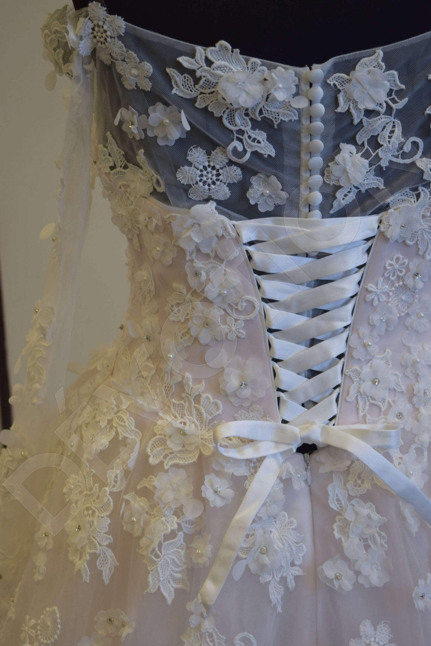 Letta 3/4 sleeve Princess/Ball Gown Open back Wedding Dress 10