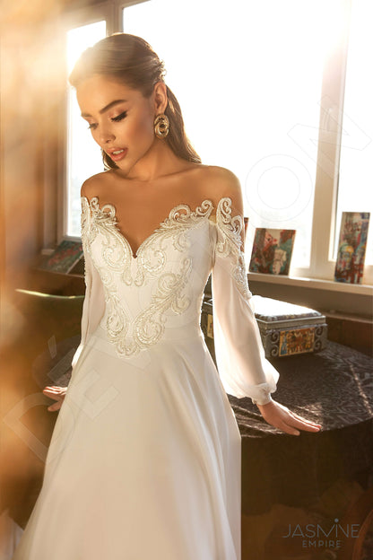 Mia Illusion back A-line Long sleeve Wedding Dress 2