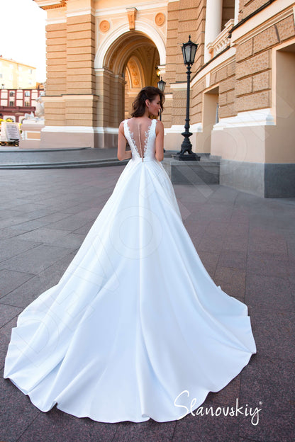 Estemiria Illusion back A-line Sleeveless Wedding Dress Back
