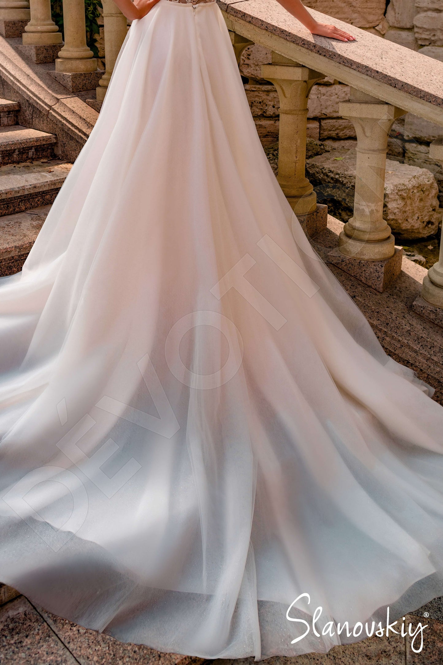 Acadia Full back A-line Short/ Cap sleeve Wedding Dress 5