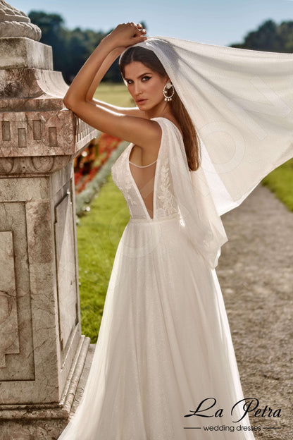 Rosetine Open back A-line Sleeveless Wedding Dress Back