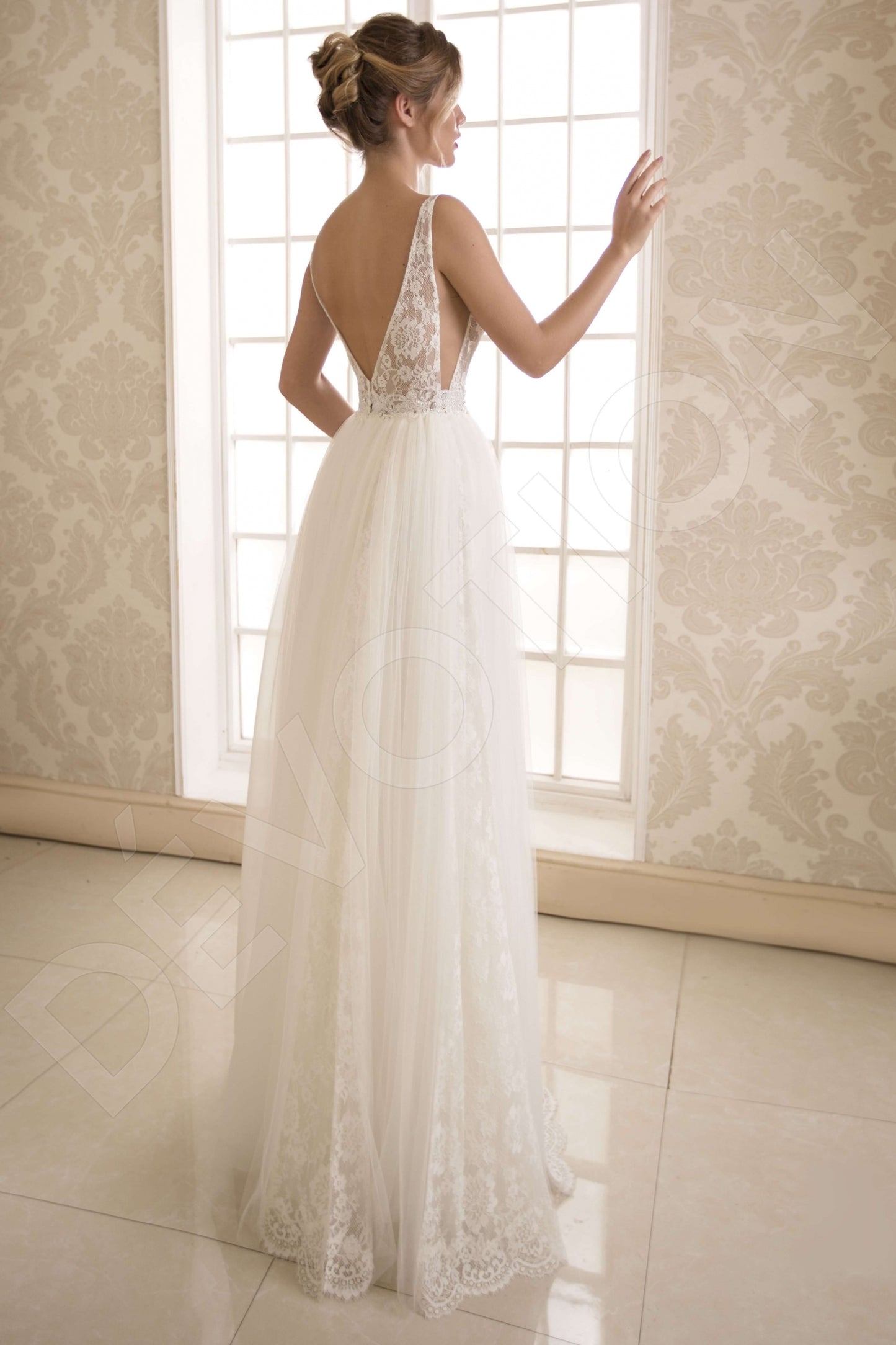 Berenice Open back A-line Sleeveless Wedding Dress Back