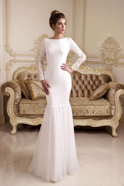Dalida Full back Trumpet/Mermaid Long sleeve Wedding Dress Front