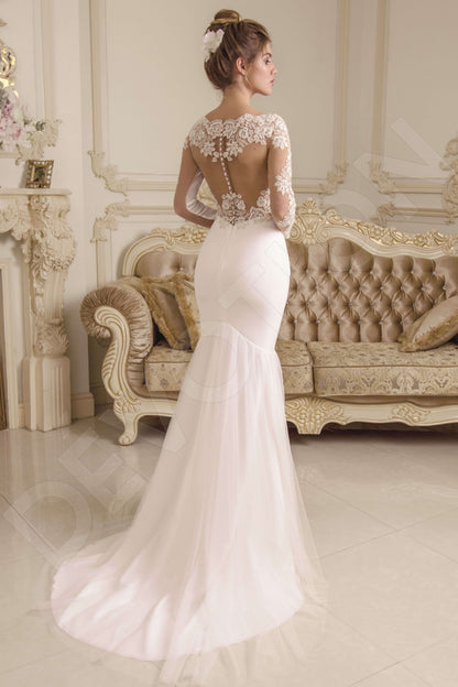 Dalida Full back Trumpet/Mermaid Long sleeve Wedding Dress Back