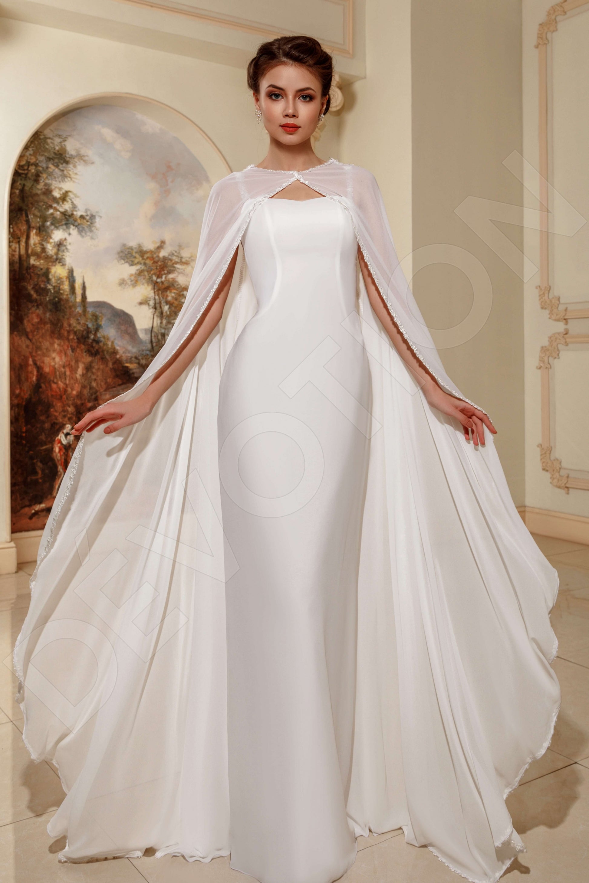 Daphie Sheath/Column Square Milk Wedding dress
