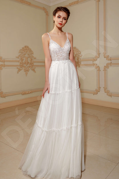 Inadella Open back A-line Straps Wedding Dress Front