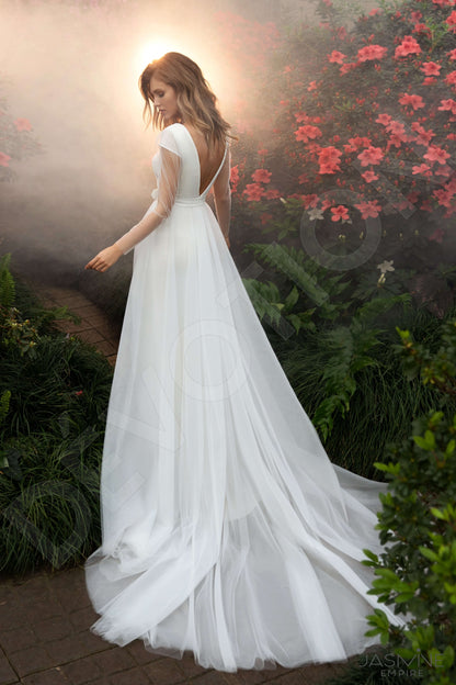 Ermin Open back A-line Long sleeve Wedding Dress Back