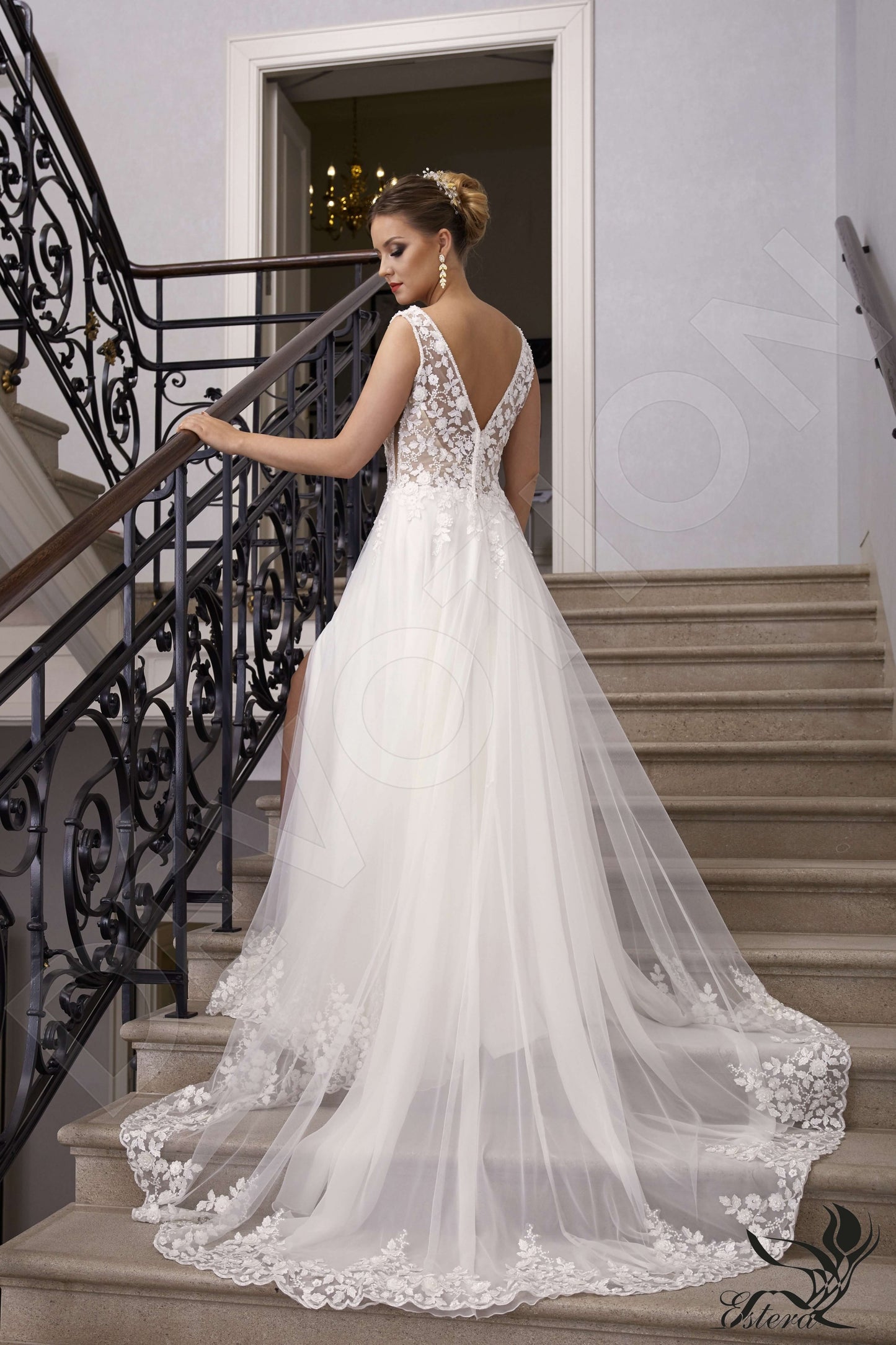 Fabiana Open back A-line Sleeveless Wedding Dress Back