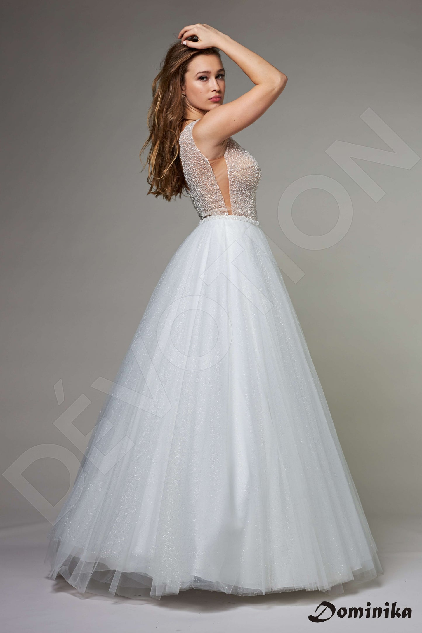 Azalee Open back A-line Sleeveless Wedding Dress 3