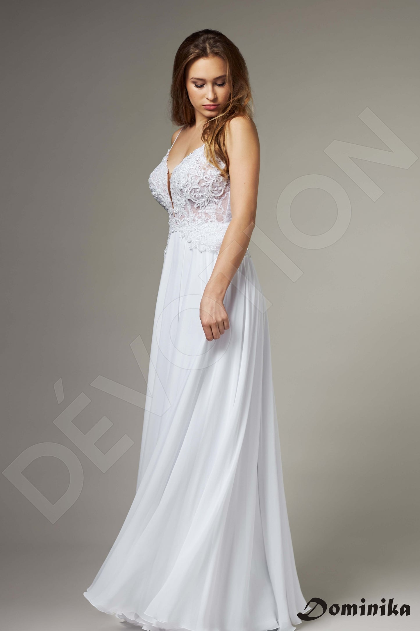 Bellerose Full back A-line Straps Wedding Dress Front