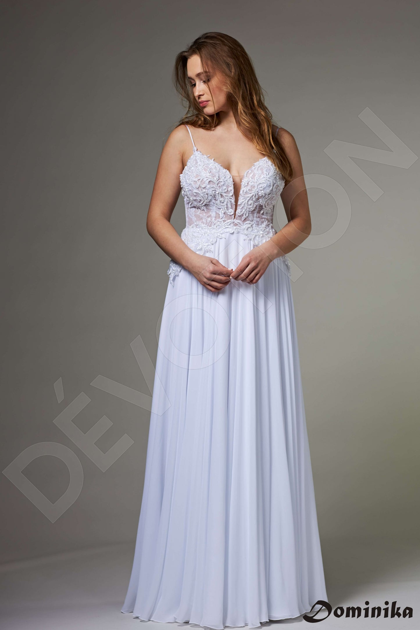 Bellerose Full back A-line Straps Wedding Dress 2