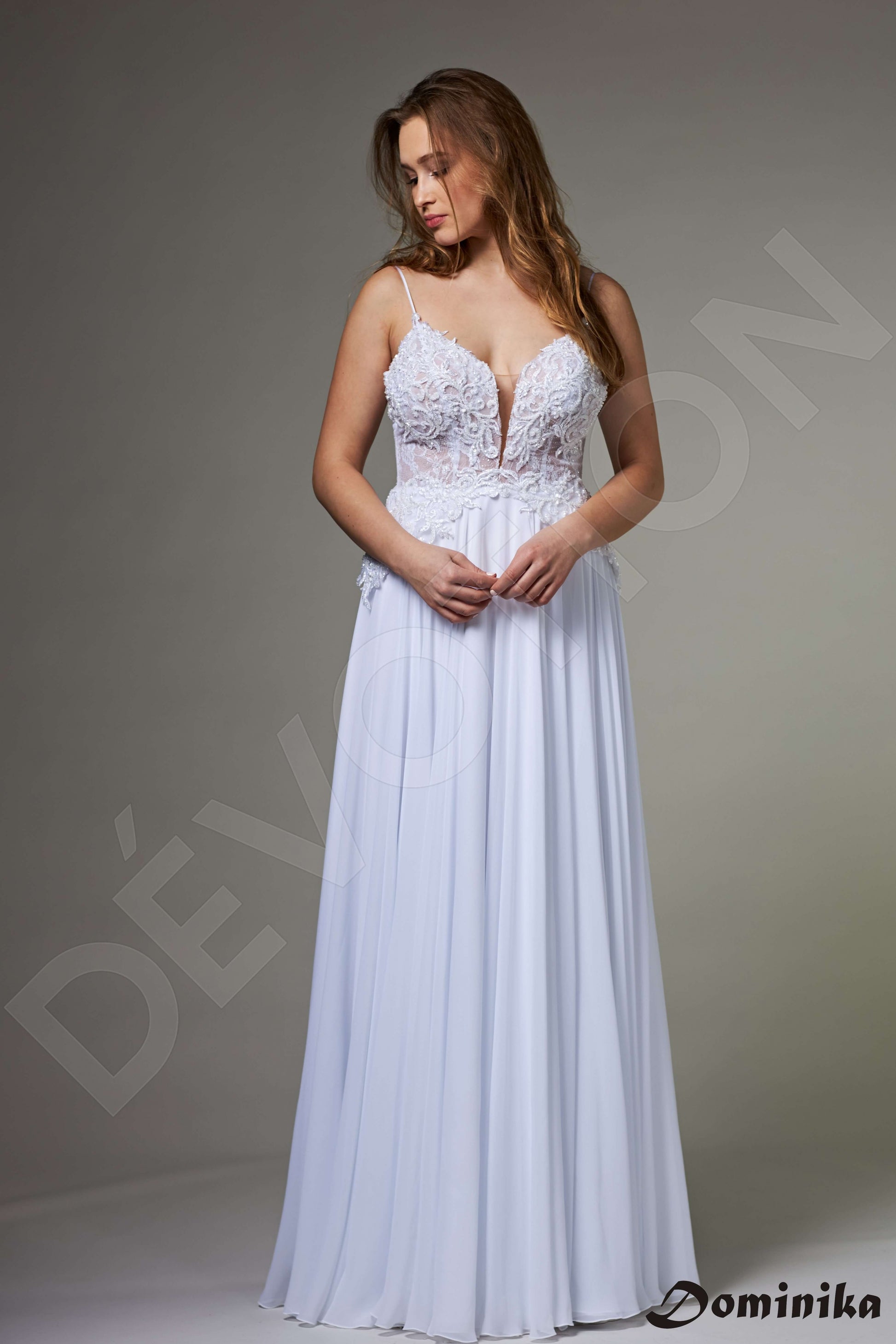 Bellerose A-line V-neck White Wedding dress