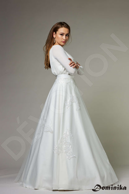 Betony Full back A-line Long sleeve Wedding Dress Back