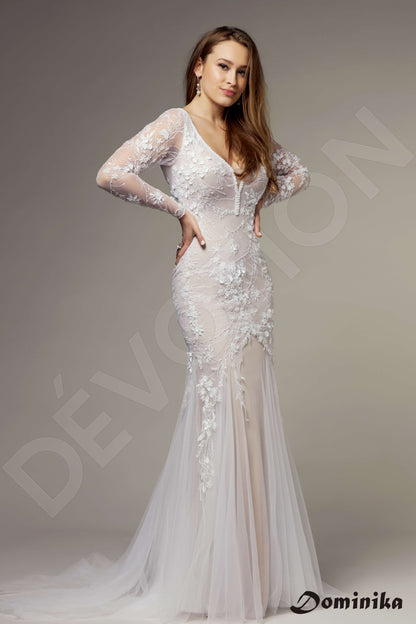 Briony Full back Trumpet/Mermaid Long sleeve Wedding Dress Front