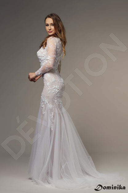 Briony Full back Trumpet/Mermaid Long sleeve Wedding Dress Back