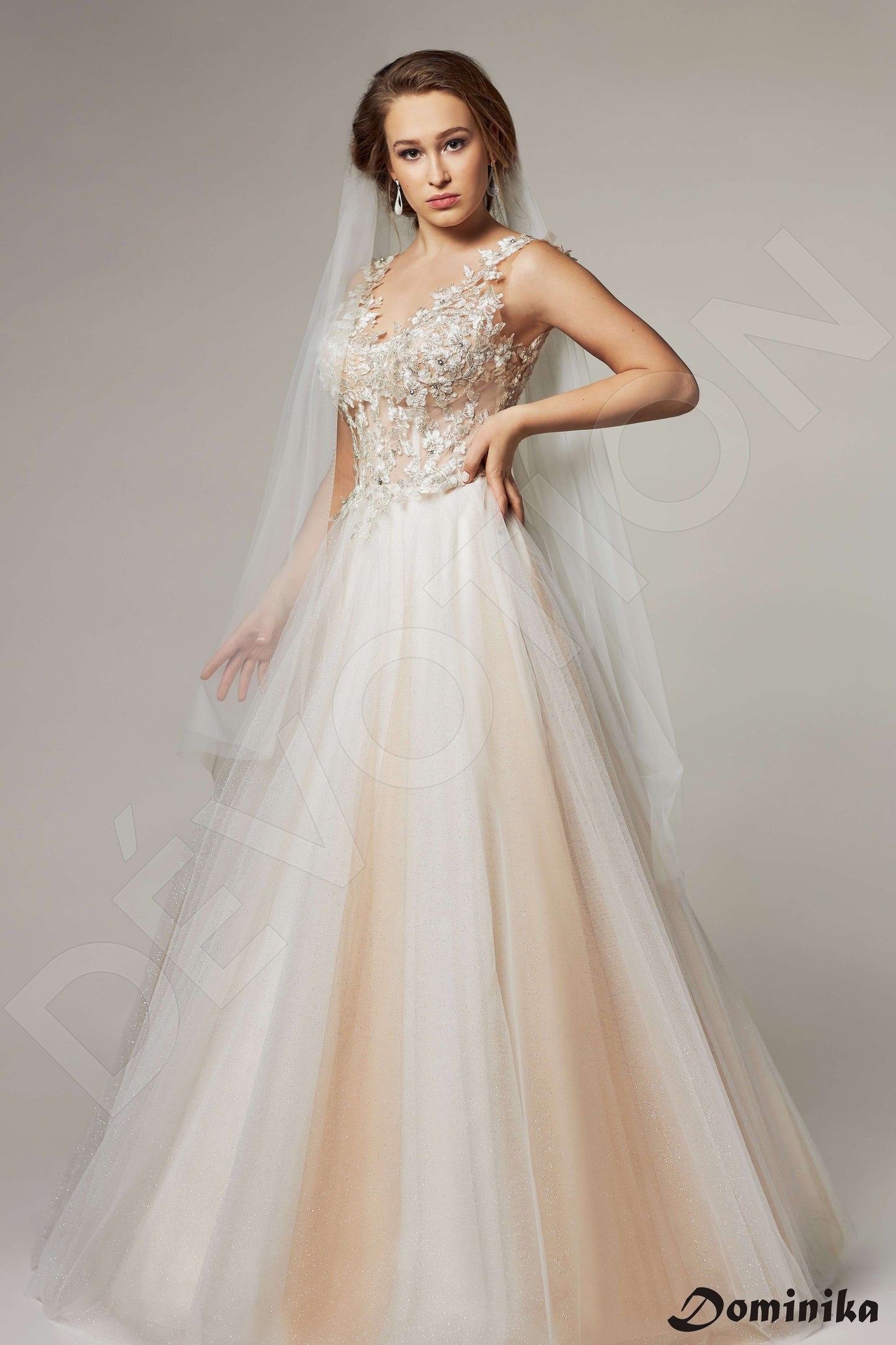 Carmel Full back A-line Sleeveless Wedding Dress Front