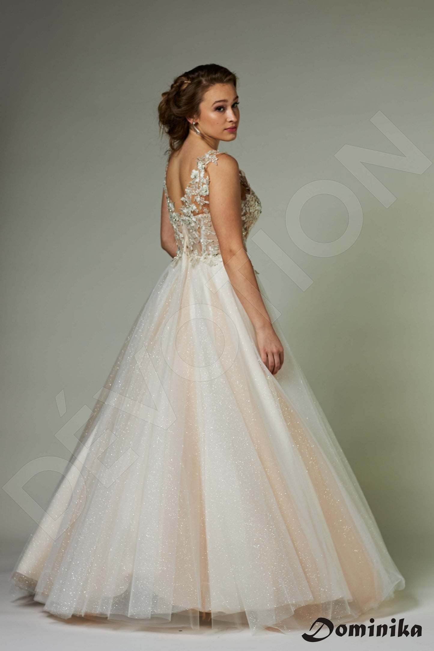 Carmel Full back A-line Sleeveless Wedding Dress 4