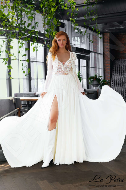 Jilly Open back A-line Sleeveless Wedding Dress 6
