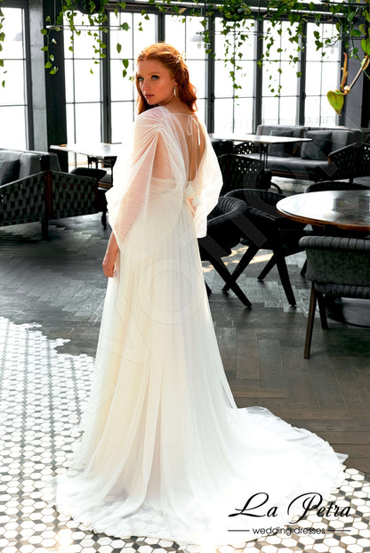 Ozara Open back A-line Long sleeve Wedding Dress 2