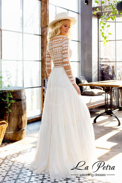 Tess Full back A-line Long sleeve Wedding Dress Back