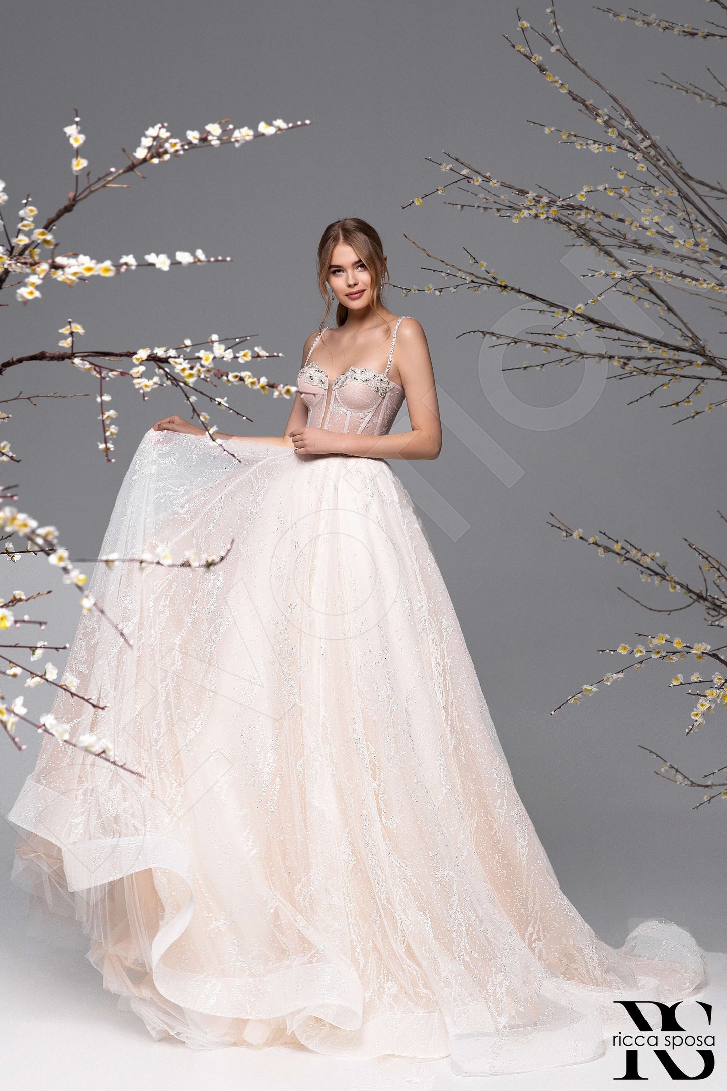 Chiala Open back A-line Sleeveless Wedding Dress 9