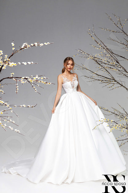 Camomilla Illusion back Princess/Ball Gown Sleeveless Wedding Dress 6