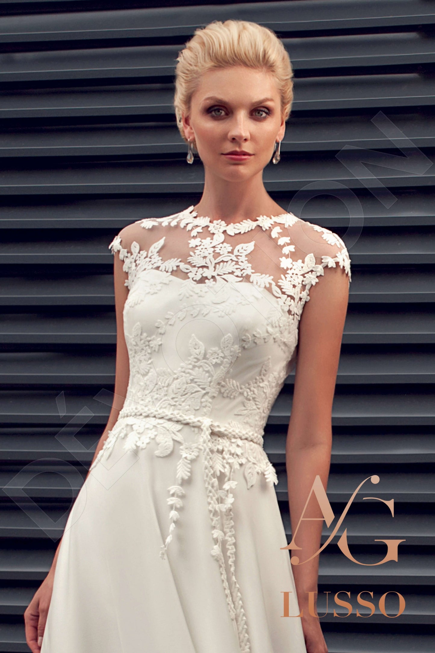 Danela Lace up back A-line Sleeveless Wedding Dress 6