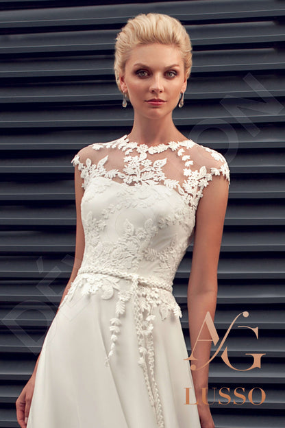 Danela Lace up back A-line Sleeveless Wedding Dress 6