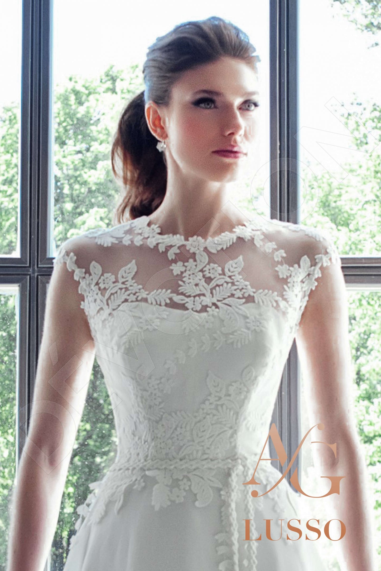 Danela Lace up back A-line Sleeveless Wedding Dress 2