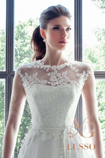 Danela Lace up back A-line Sleeveless Wedding Dress 2