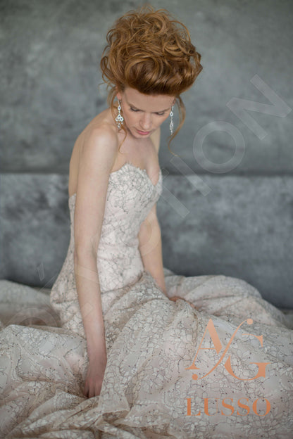 Nilly Full back A-line Long sleeve Wedding Dress 5