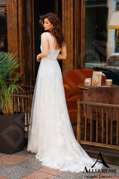 Ferise Open back A-line Straps Wedding Dress Back