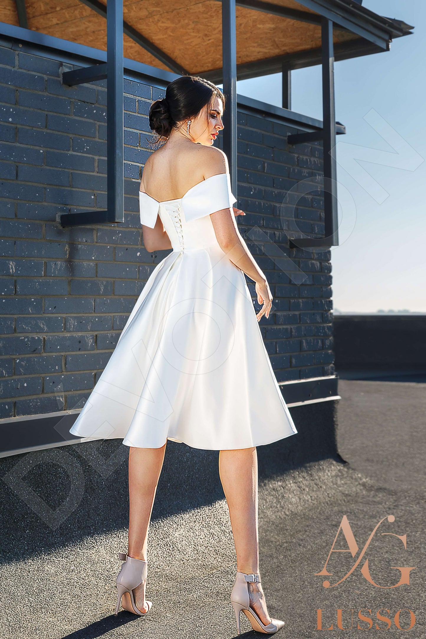 Lia Open back A-line Sleeveless Wedding Dress Back