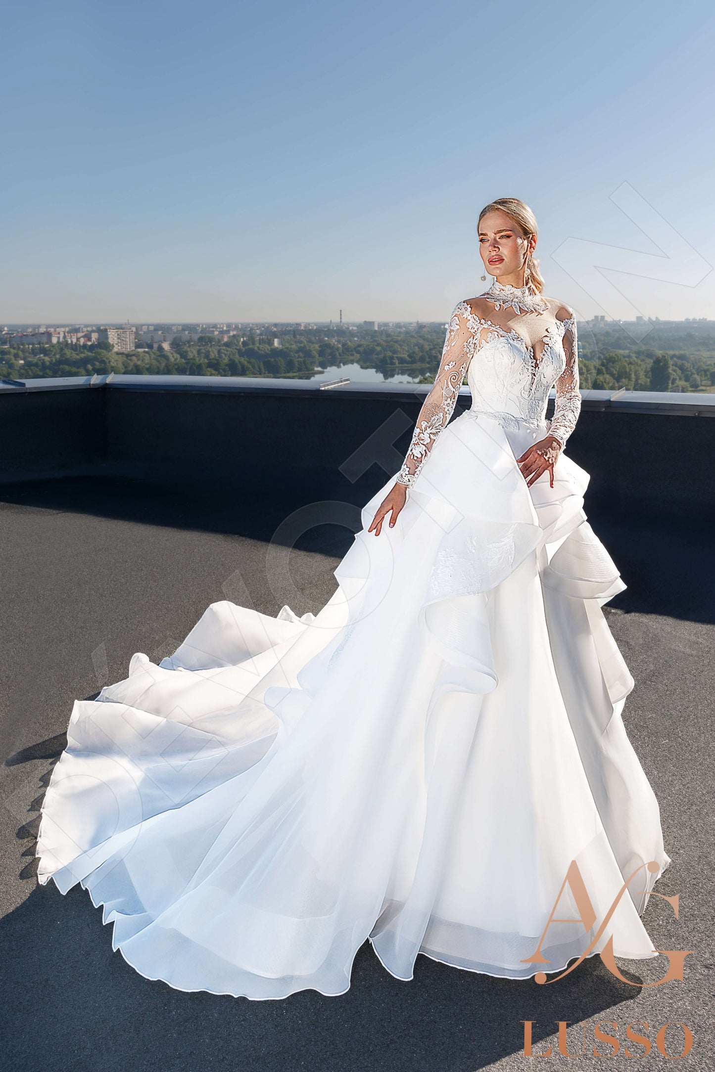 Luziana Full back Princess/Ball Gown Long sleeve Wedding Dress 7