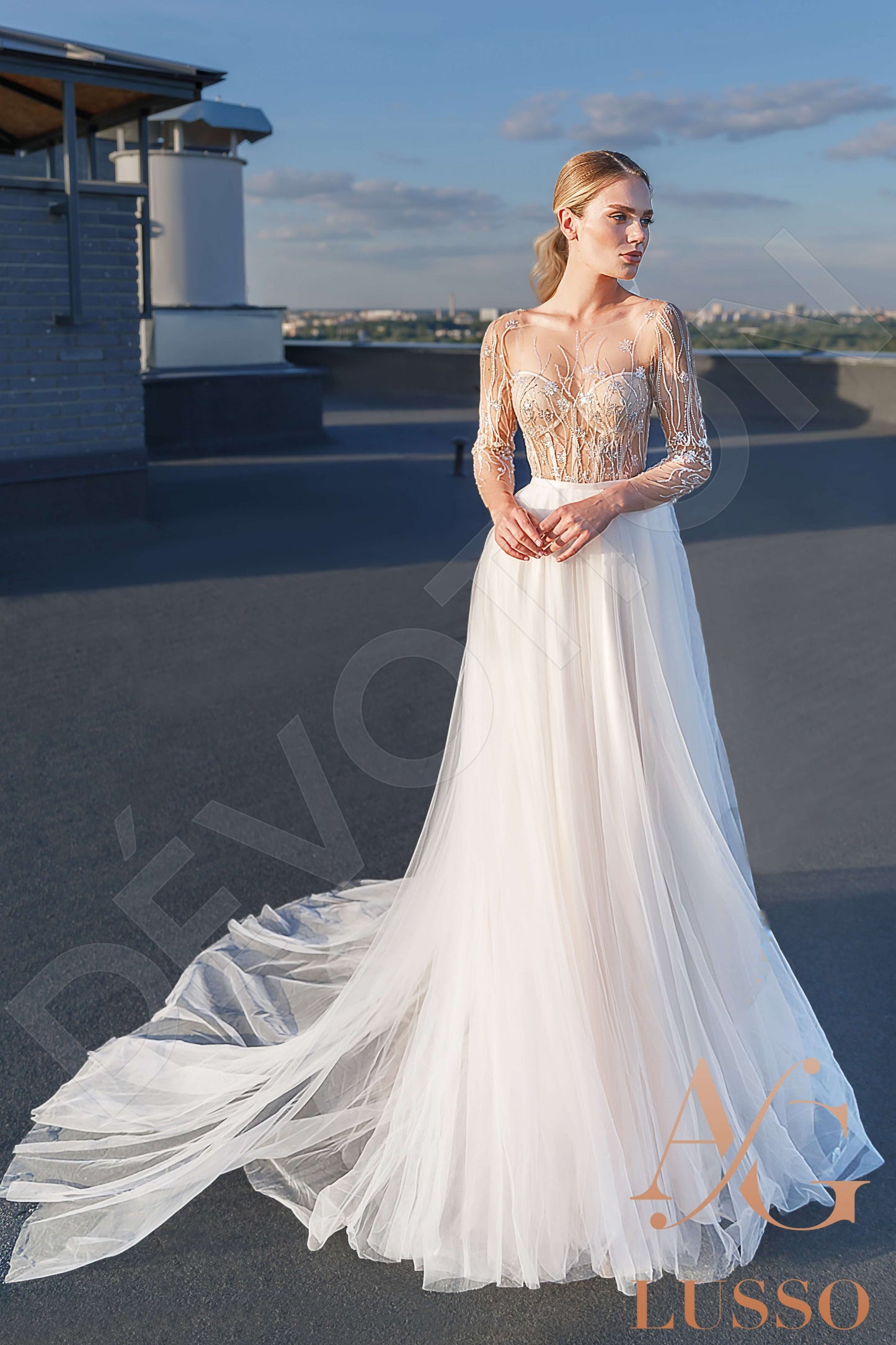 Macy Full back A-line Long sleeve Wedding Dress 6