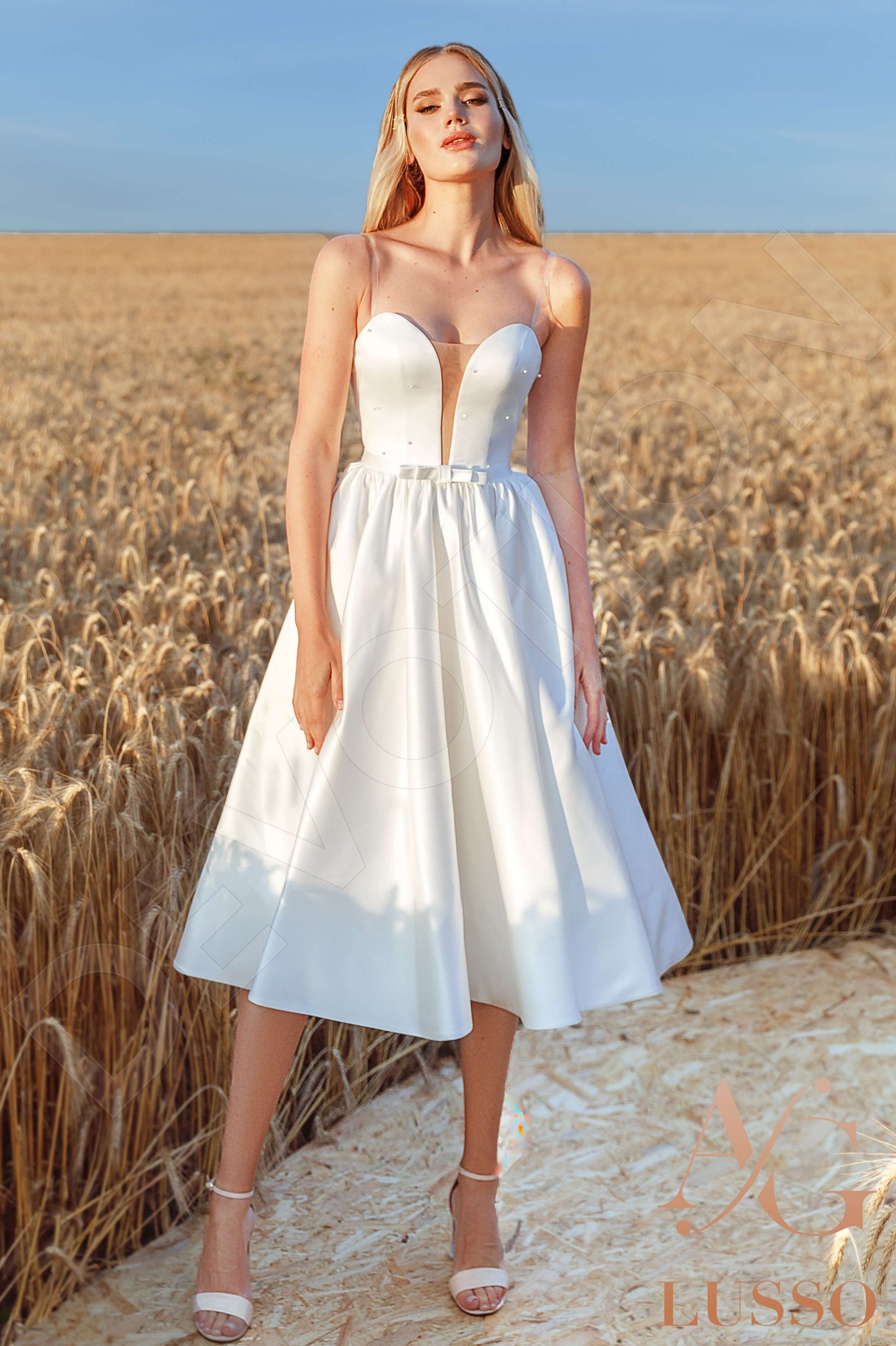 Tanvy Open back A-line Sleeveless Wedding Dress Front