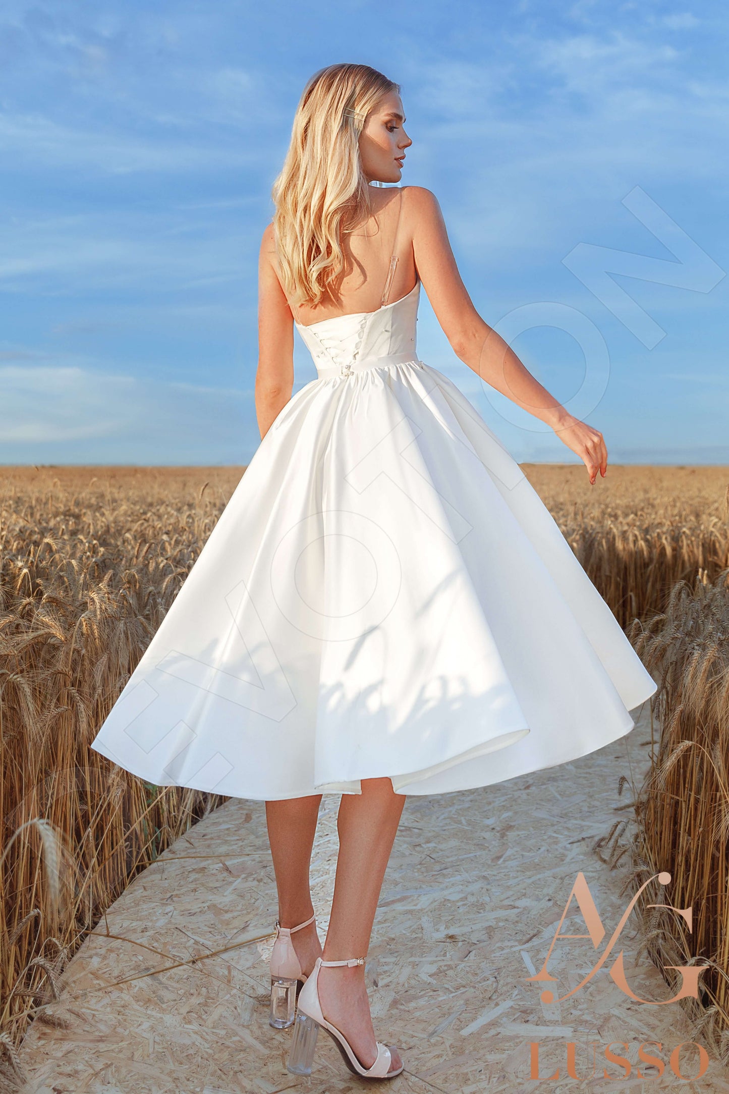 Tanvy Open back A-line Sleeveless Wedding Dress Back