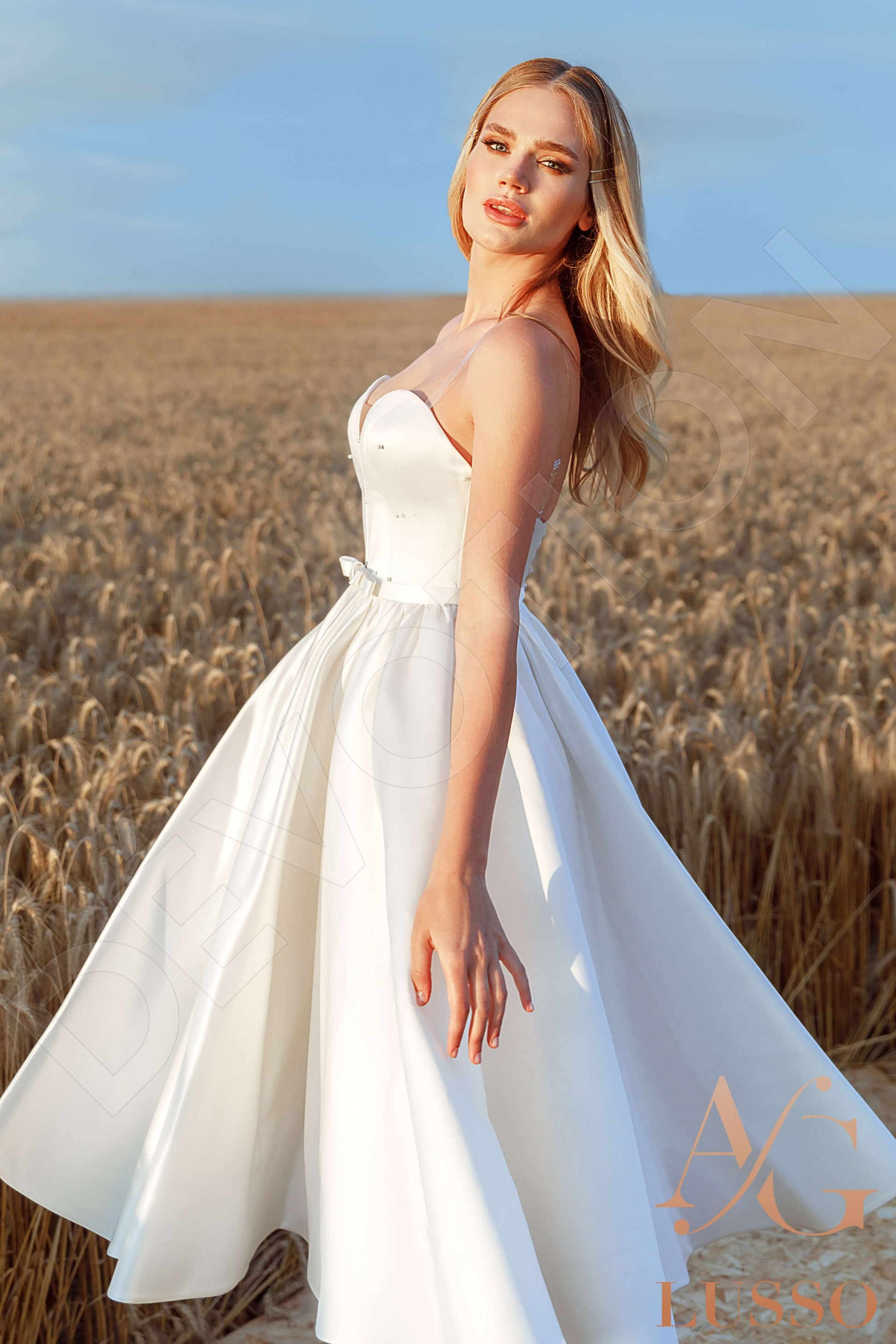 Tanvy A-line Semi-Sweetheart Ivory Wedding dress